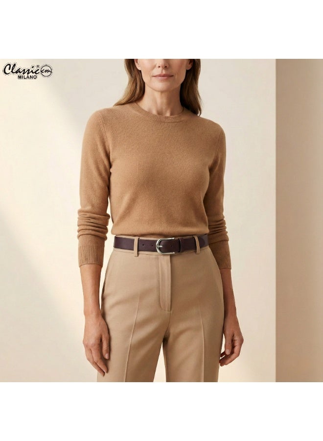 كلاسيك ميلانو حزام نسائي من كلاسيك ميلانو | حزام سيدات من الجلد الصناعي للفساتين والجينز | حزام قابل للتعديل للنساء مع إبزيم أنيق - Image 3